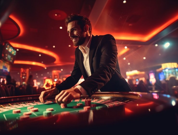 Ilustrasi bonus mingguan pragmatic138 dengan latar orang bermain casino dan olahraga di perangkat mobile
